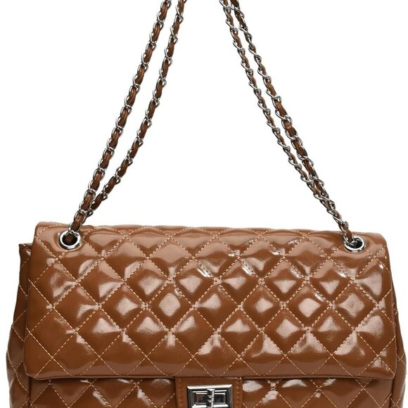 Crossbody Purses for Women Quilted Shoulder Bag Medium Chain Purse Trendy Ladies - Picture 1 of 8